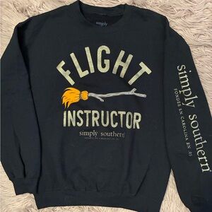 Simply Southern Black and Gold Crewneck Sweater